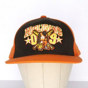 AKADEMIKS Stadium - Hooligans09 FLEXFIT BROWN ORANGE HAT - OSFM
